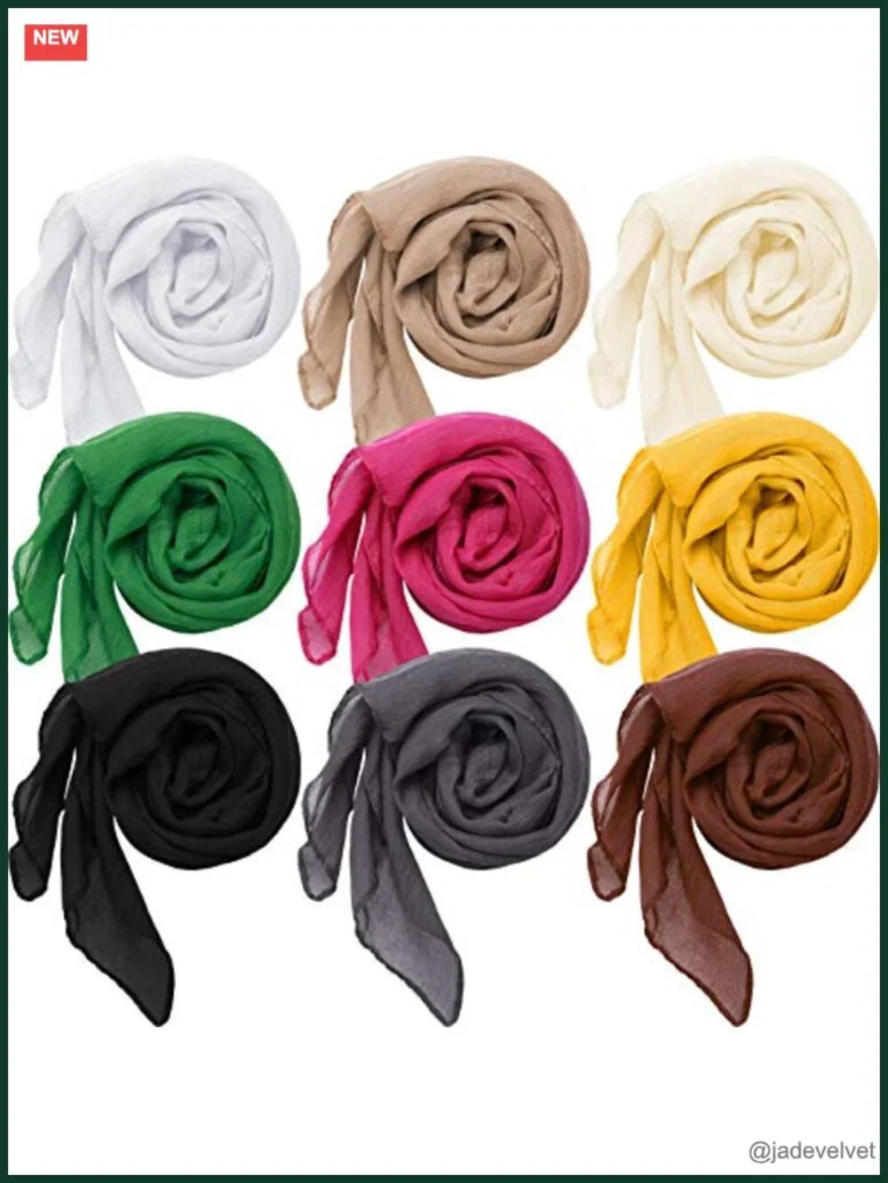 9 Pack Cotton Linen Lightweight Solid Scarf Shawl Wrap